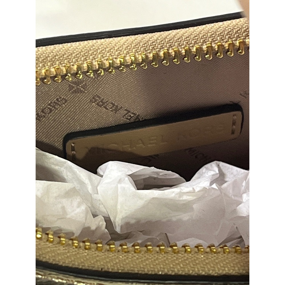 NEW Michael Kors Jet Set Small Pouchette Crossbody Bag Metallic Gold 35S2G7ZC5M - Picture 9 of 10